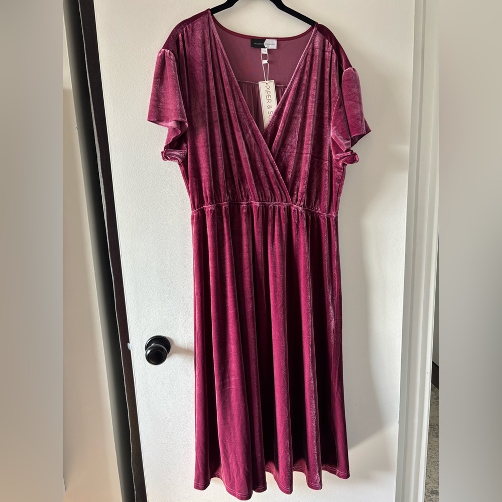 Velvet Berry Midi Dress